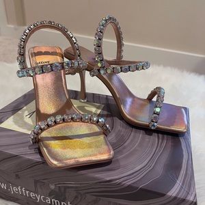 NWB Jeffrey Campbell Saints Heel. Size 6. Rose Gold Iridescent.